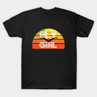 Retro Fly Girl Womens Swimming 2 T-Shirt